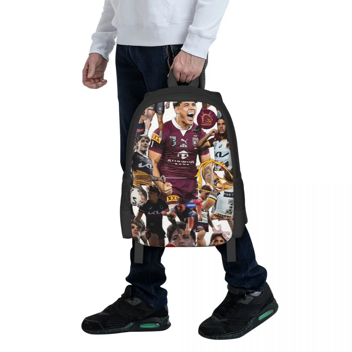 Reece Walsh Nrl Hot Collage Photos Student Backpack School Bag Hiking Travel Daypack for Men Women Fashion Bookbag Shoulder Bags