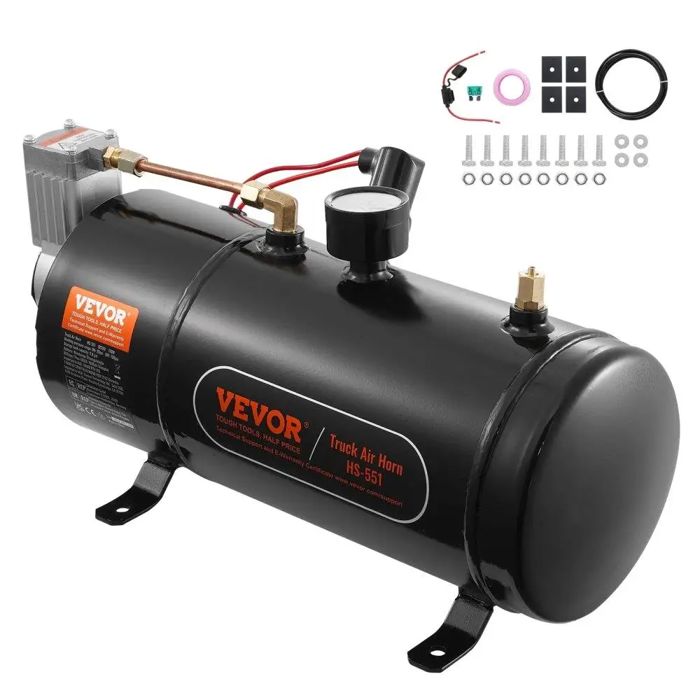 

12V Air Compressor 0.8 Gallon 3L for train Horn System 120 psi Onboard Inflator for Tires Mattresses