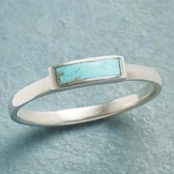 Minimal Turquoise Simple Tiny Rings For Women Minimalist Thin Dainty Stacking Ring Fashion Jewelry 2023 Items