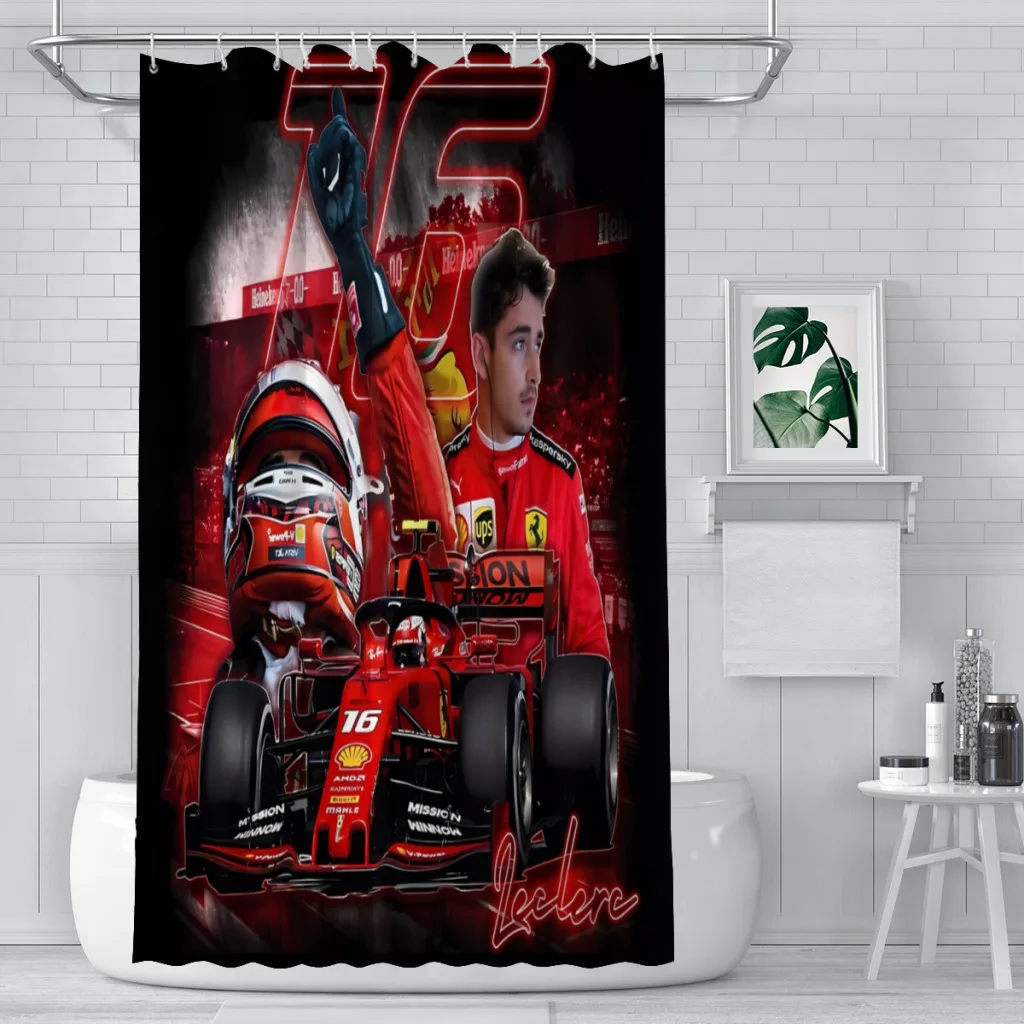 charles leclerc fan artUnique decor Modern Fabric Bathroom Shower Curtains art design Print Curtain