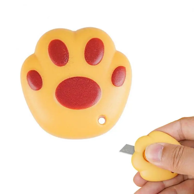 Kawaii Utility Knife Mini Pocket Knife Cat Paw Express Box Envelope Opener Paper Cutter Refillable Blade Korean