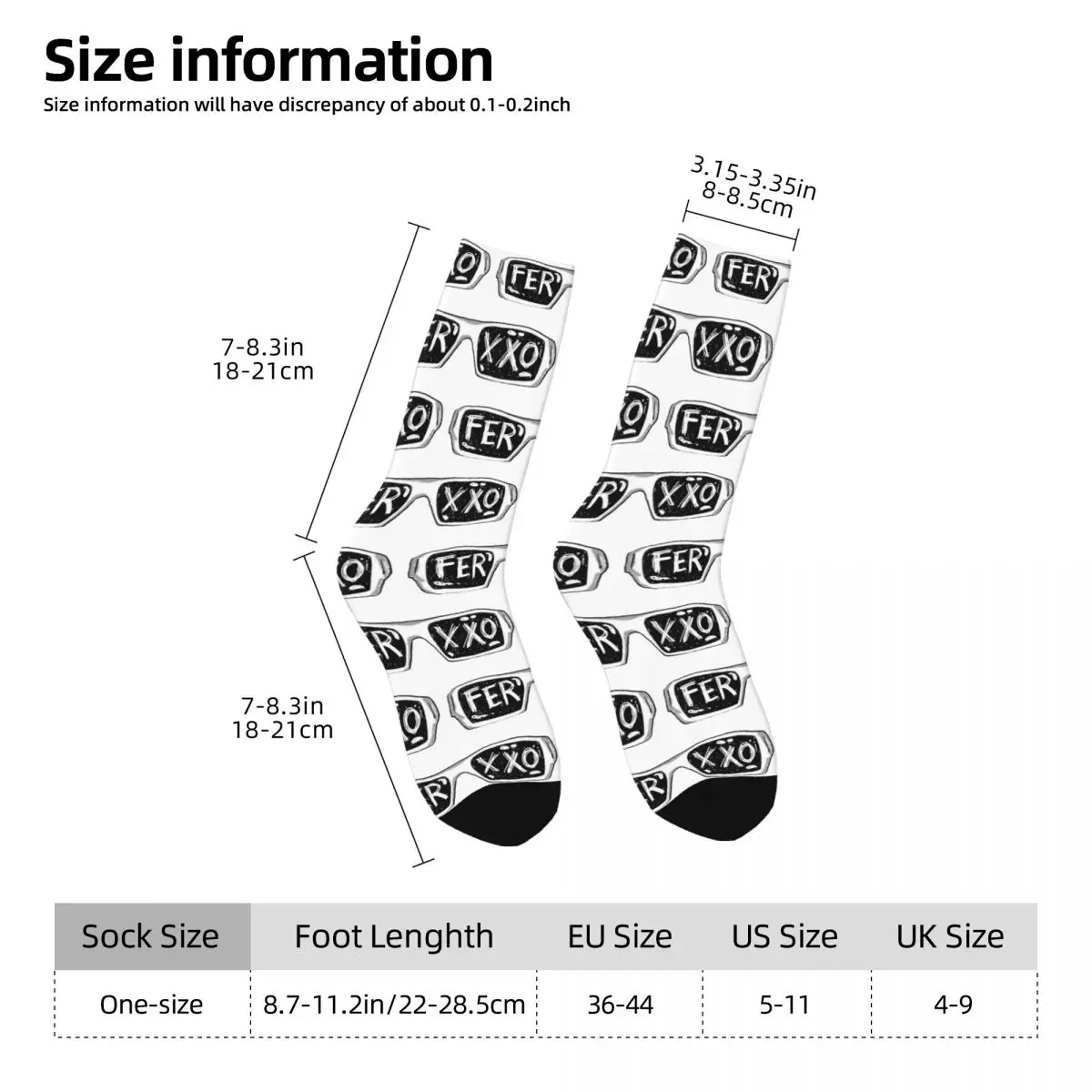 Ferxxo Glasses - Feid Logo Classic Sticker Socks Sweat Absorbing Stockings All Season Long Socks Accessories Birthday Present