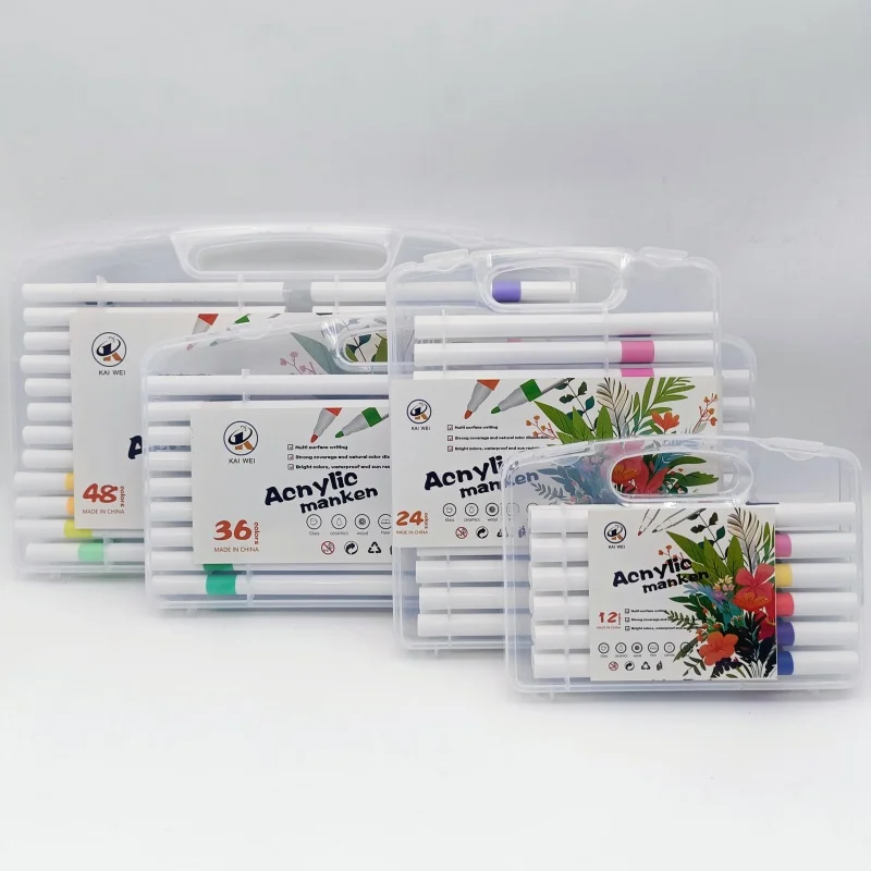 12 Farben / 24 Farben / 36 Farben / 48 Farben Acrylmarker Faltschachtel Kunst DIY Wasser große Kapazität Aquarell