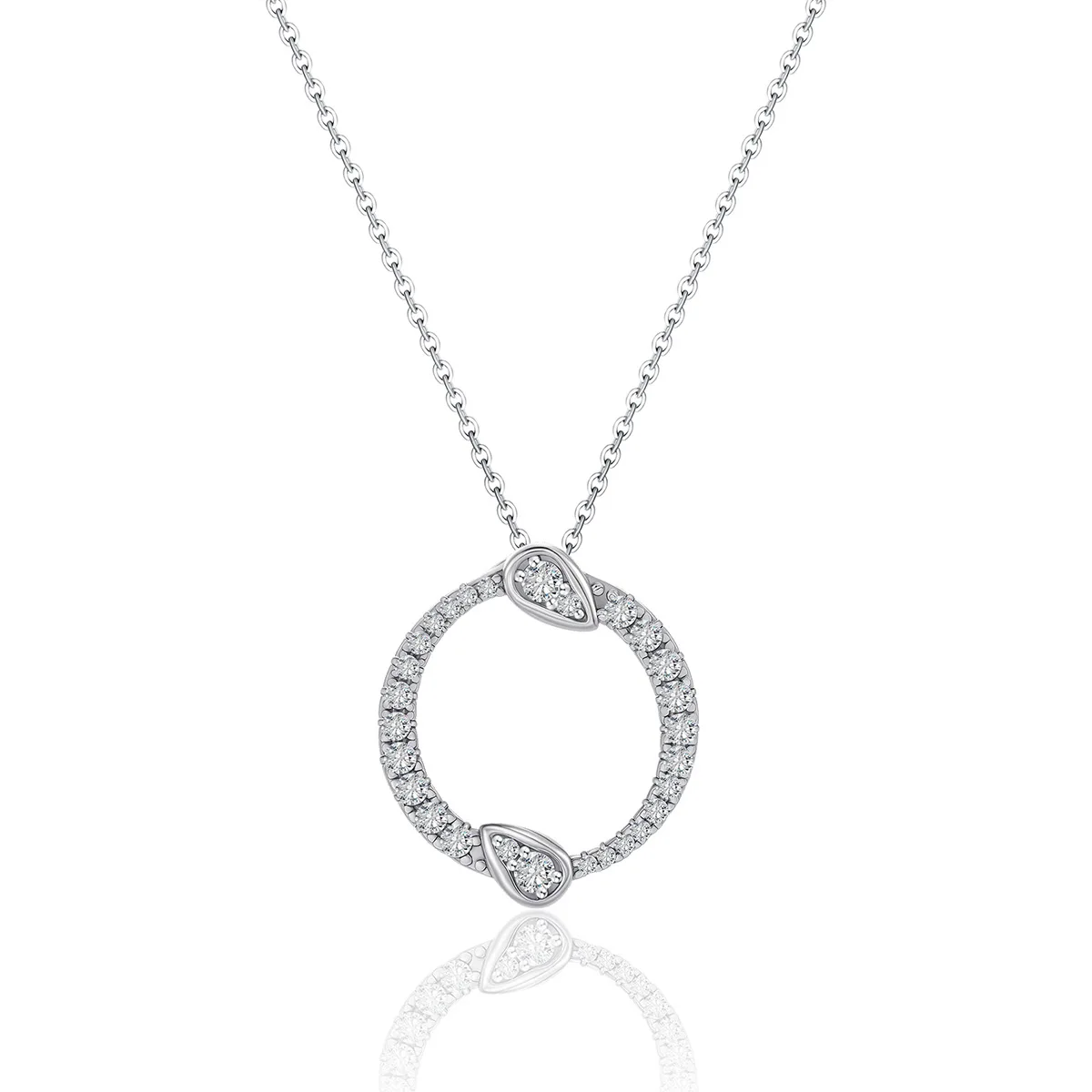 

Personal Style Pure Silver Morganite Circular Necklace for Women - Luxurious, Elegant, Glowing, Dainty Daily Jewelry - LMP008