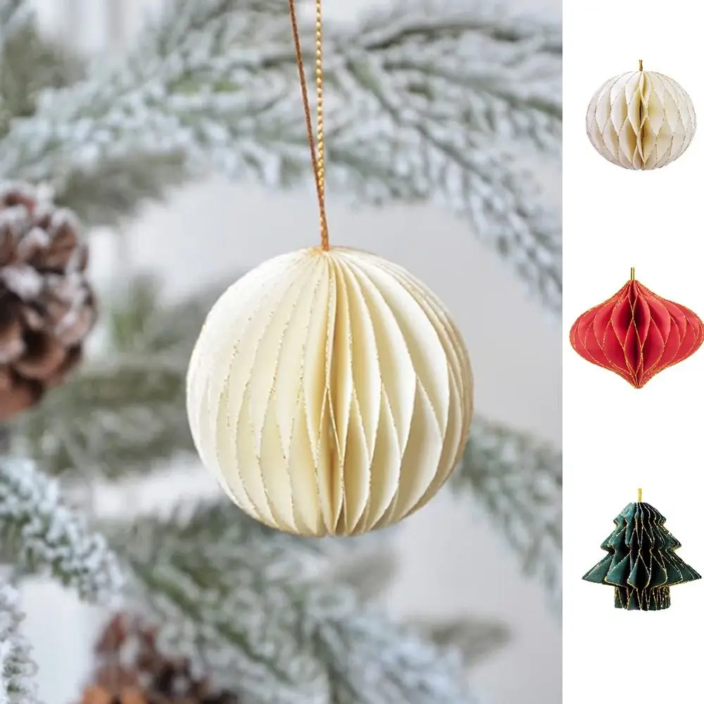 

Photo Props Paper Christmas Tree Honeycomb Ball Mini Lantern/Spherical Christmas Tree Pendant Hanging Birthday