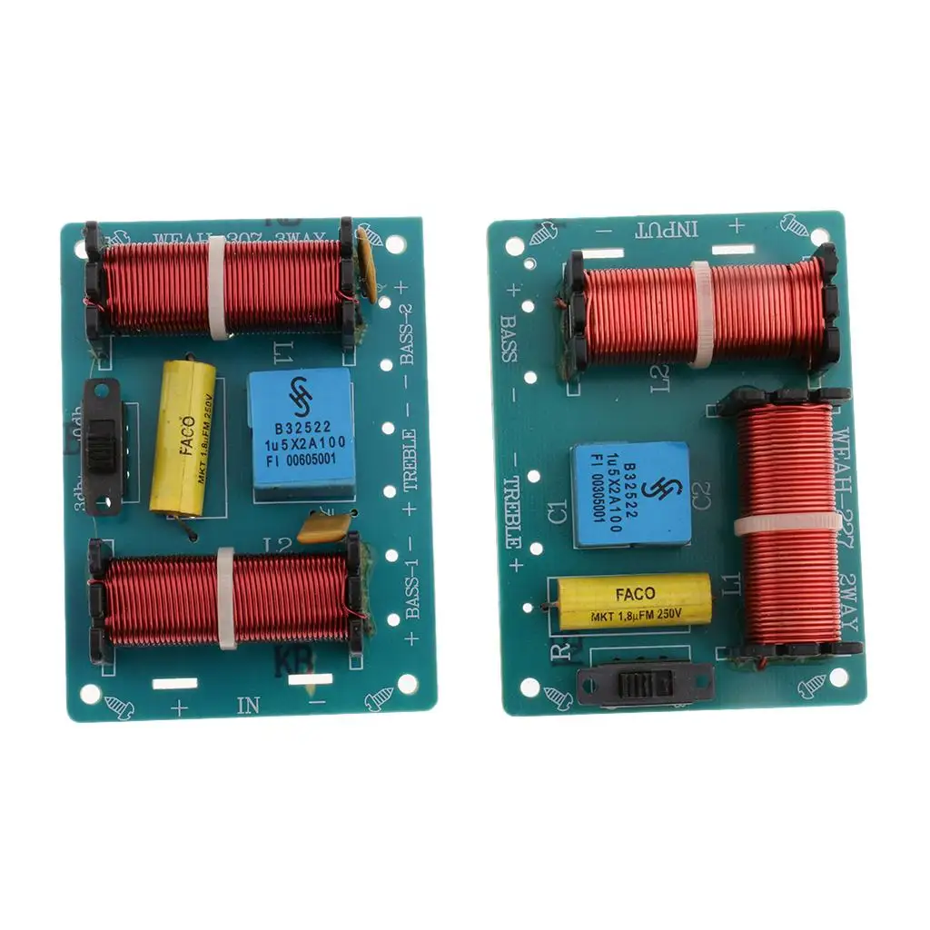 Speaker Crossover Board 80W Metal 2 Way Audio Frequency Divider Filter Accessory for Subwoofer Audio System