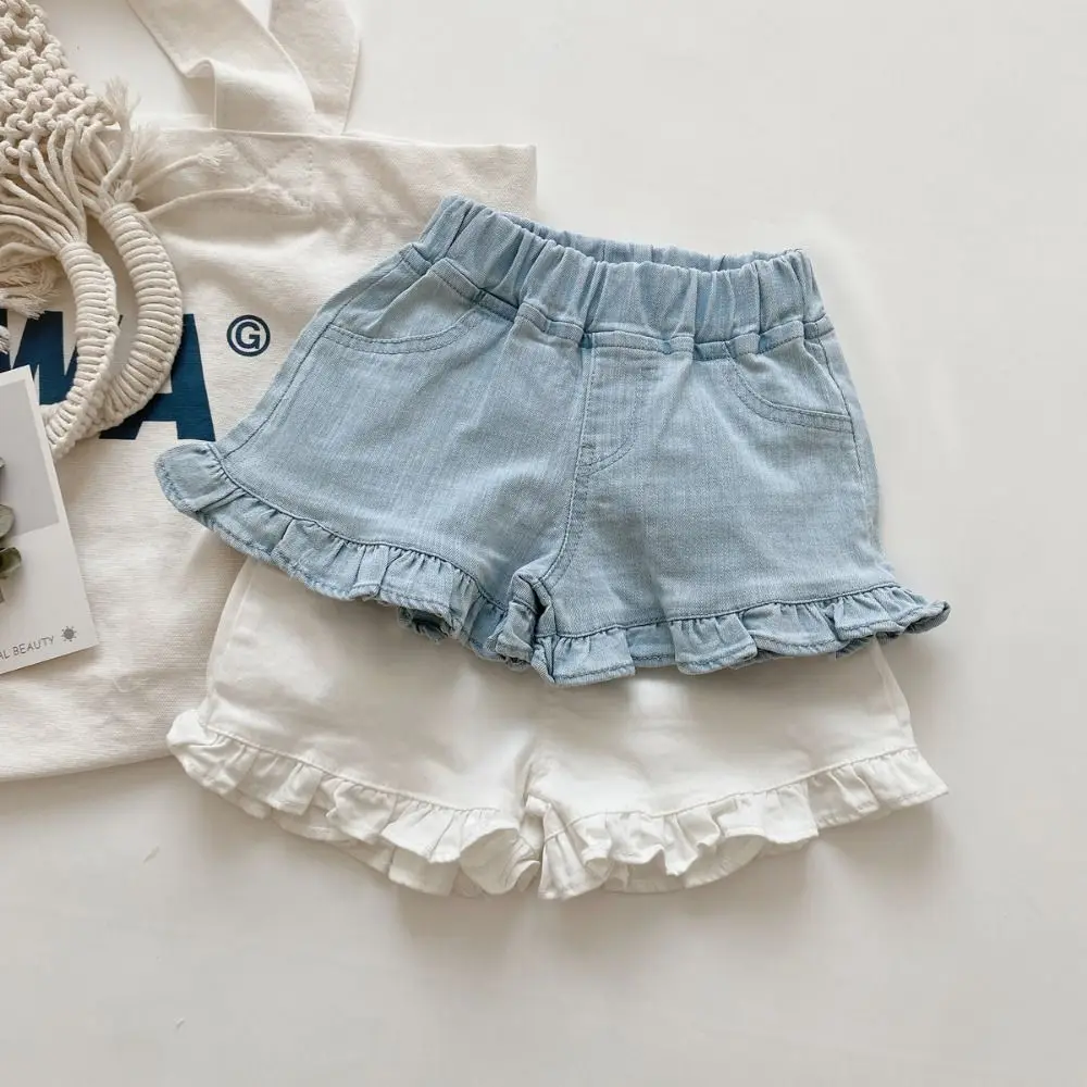 

1Pcs Casual Girl Denim Shorts Fashionable Korean Version Summer Children Pant Soft Fungus Edge Kid Short Jeans