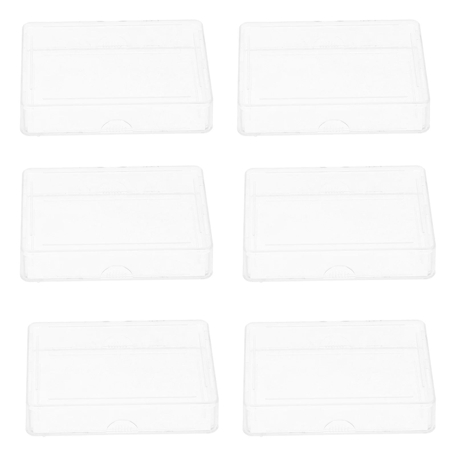 

6Pcs Clear Plastic Storage Box Card Holder Organizer for Playing Cards Business Cards Jewelry Small Items Snap Shut Deck Cases