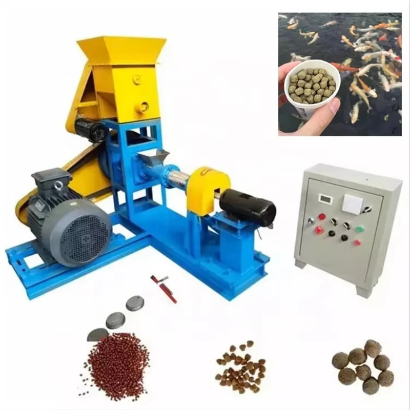 

Ainuok Brand New Single Screw Extruder Chicken Feed Making Machine Extruded Aquafeed Fish Pellet Equipment 100kg/h Capacity CE