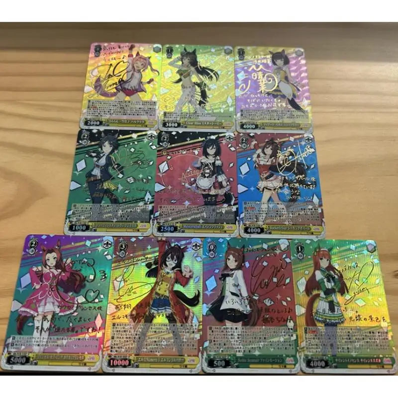 10 Sheets Flash Card Special Week Silence Suzuka Pretty Derby Diy Refractive Series Anime Collection Action Toy Figures Gifts