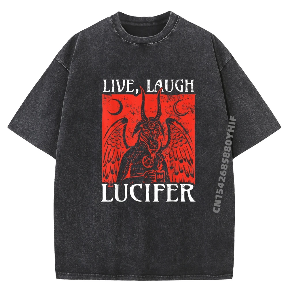 

Live Love Люцифер Гот для футболок Мужская винтажная футболка Мужские высококачественные футболки с рисунком Мужские свободные потертые топы и футболки