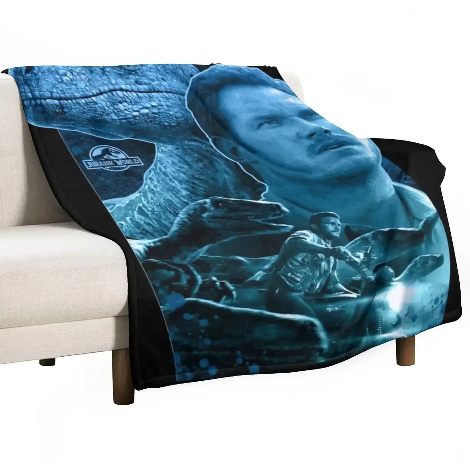 

Blue and Owen Grady - Jurassic World characters art Throw Blanket Flannels valentine gift ideas Nap Personalized Gift Blankets