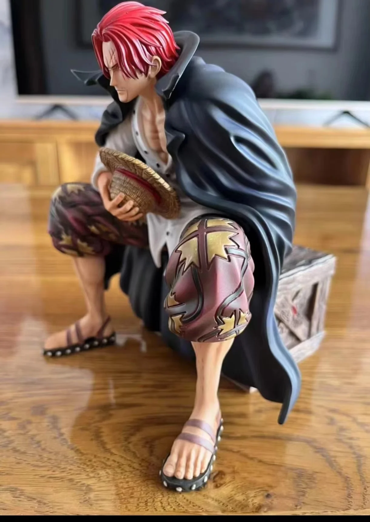 17cm Figurka Anime One Piece King GK, Model Czerwony Włos, Czterej Królowie, Shanks BT, Postawa Siedząca, Kolekcjonerska Ozdoba, Figurka Akcji, Zabawka