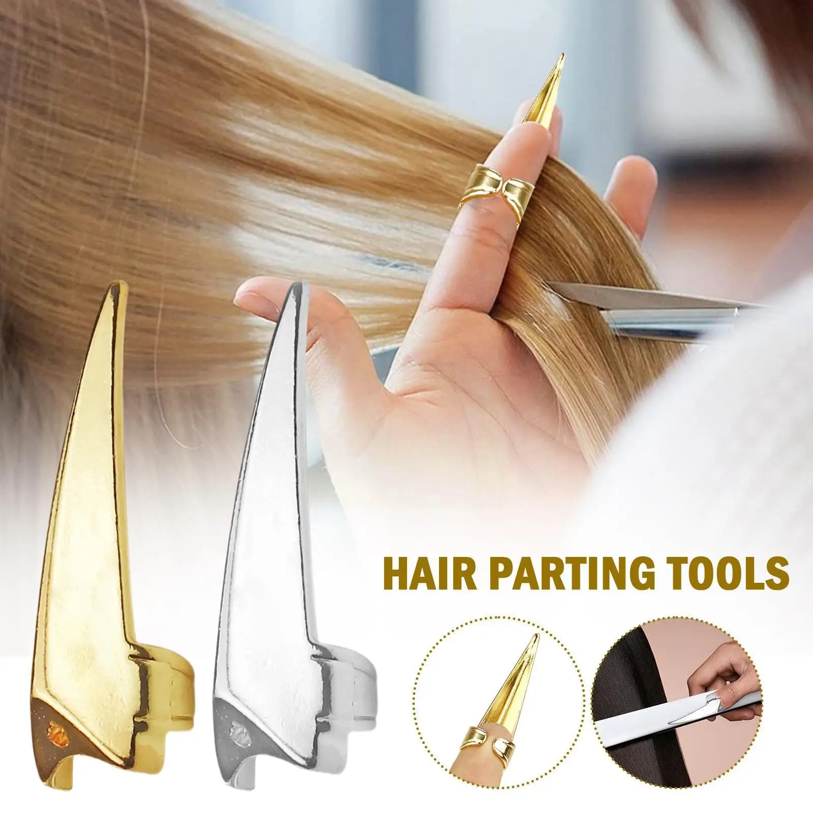 1pc Metal Parting Finger Tip Hair Sectioning Comb Braided Hair Weaving Tools Braiding Hairdressing Curling Hair Z6Z7