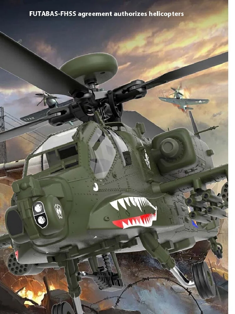 Yuxiang F11 Apache uzbrojony helikopter zdalnie sterowany 3d odwrócony 6-kanałowy Model lotu symulacja bezzałogowy helikopter zabawka prezent