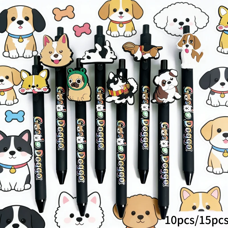 

10/15 шт. шариковых ручек с изображением собаки, нажимные, для подписи студентов, подарок, высококачественная ручка для подписи, для любителей животных