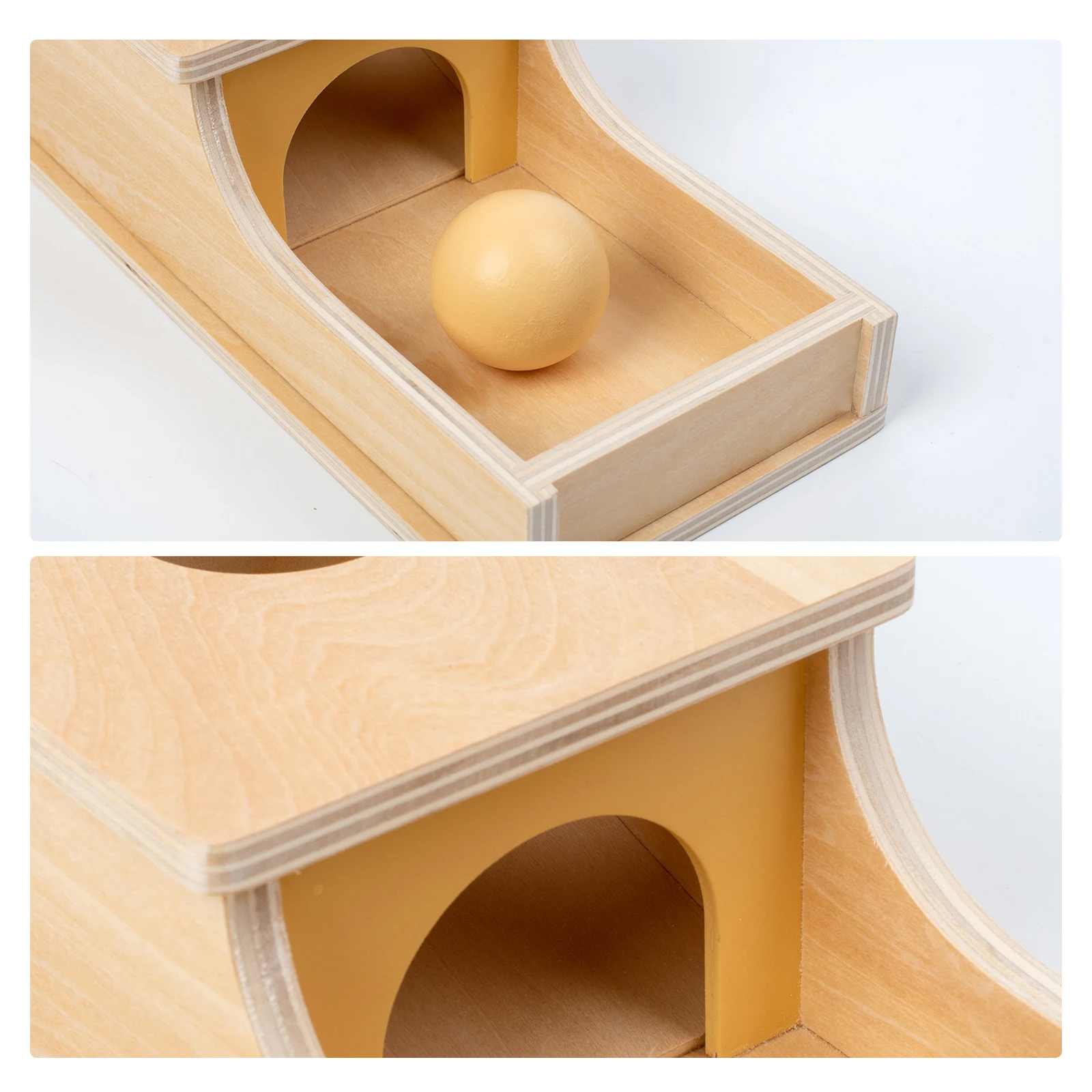 Spielzeugkiste zum Werfen und Rollen aus Holz mit bunten Bällen zum Werfen und Rollen, hilft bei Babys beim Hand-Auge-Koordination beim Training