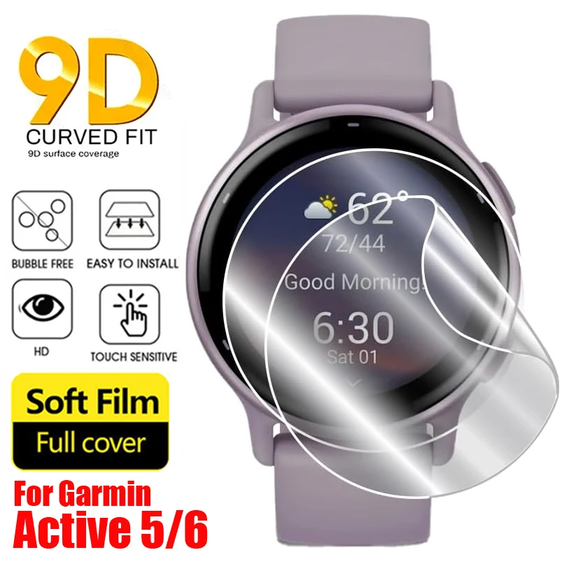 1-10 Uds película de hidrogel para Garmin Vivoactive 6/Vivoactive 5 Protector de pantalla cubierta protectora de reloj para Garmin Active 6/Active 5