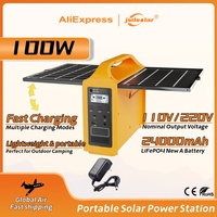 jsdsolar Portable Power Station 100W Solar Generator output AC 220V 110V LiFePO4 Power Bank UPS Power Plant For Outdoor Camping