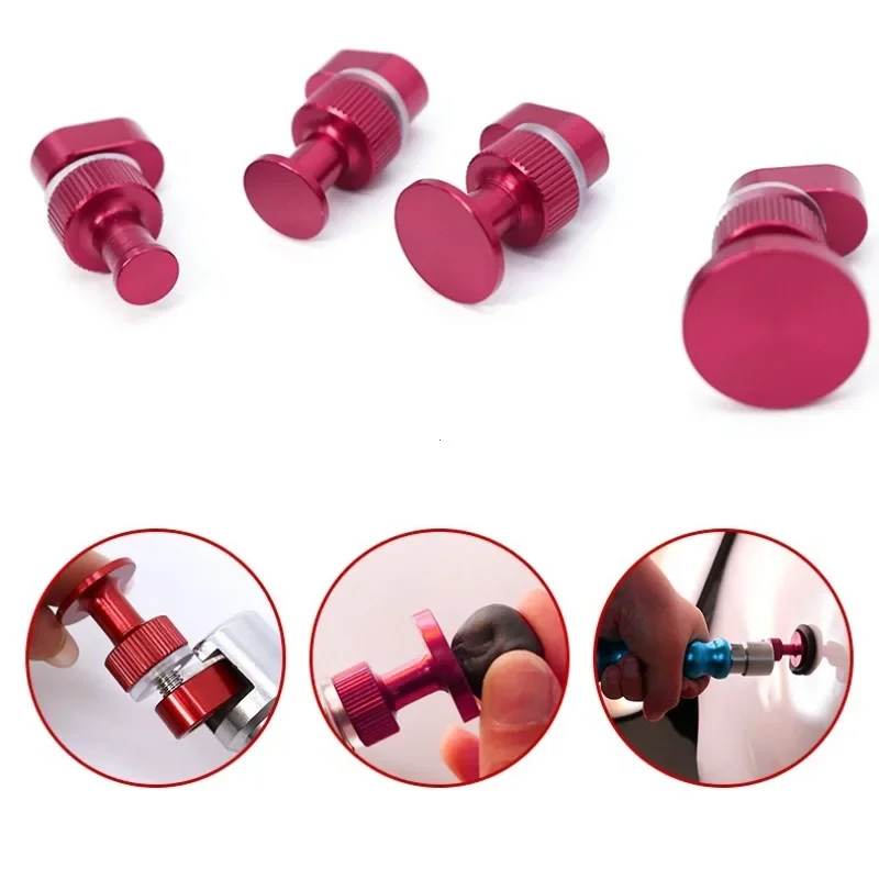 

4Pcs Aluminum Alloy Car Dent Repair Puller Gaskets Round Reusable Hail Pit Small Dent Leveling Accessories