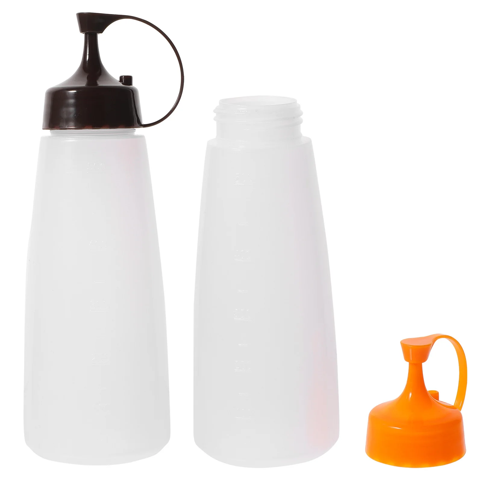 

4pcs Squeeze Sauce Bottles Kitchen Gadgets Condiment Dispenser Food Grade Pe Plastic Leakproof Sharp Spout For Ketchup Oil