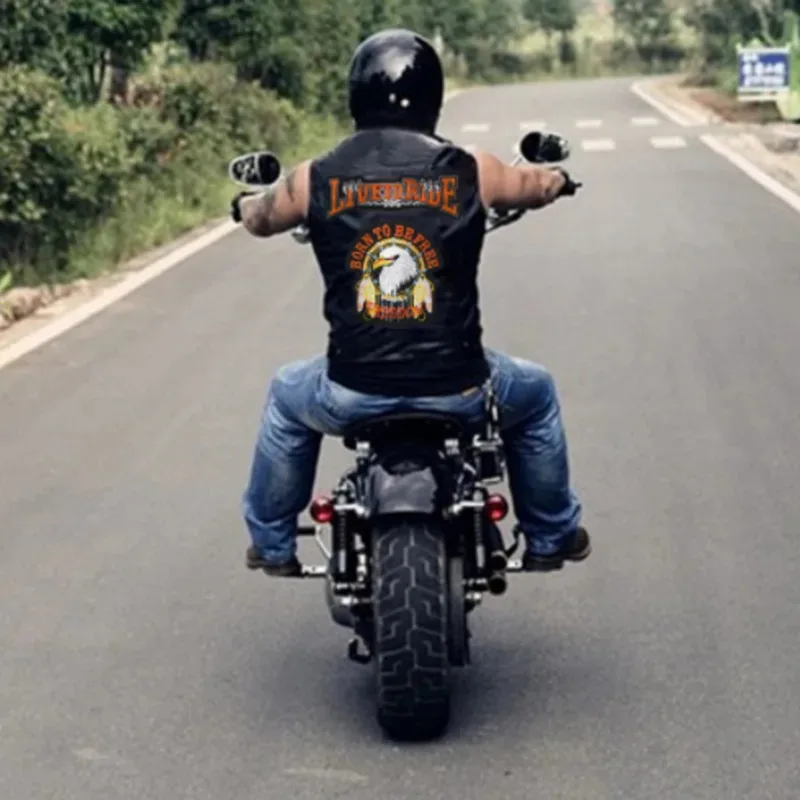 

az15American Drama Personalized Embroidery Cloth Sticking Motorcycle Fashion Versatile Vest Leather Coat Kam Shoulder