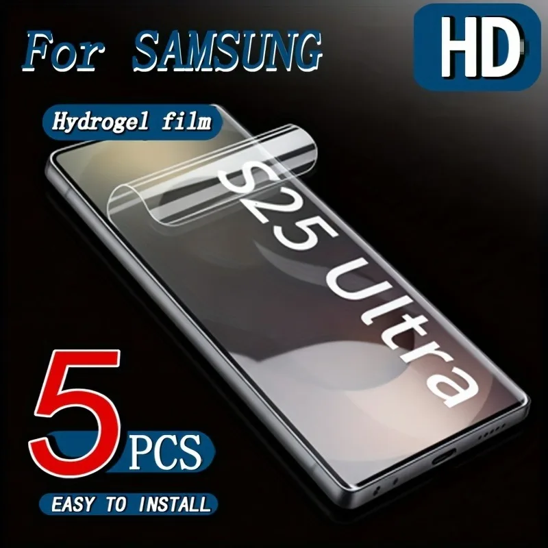 

5Pcs Screen Protector For Samsung Galaxy S25 S24 Ultra S23 S22 S21 Plus Hydrogel Film For Samsung S25 S24 Plus S21 S23 FE Film
