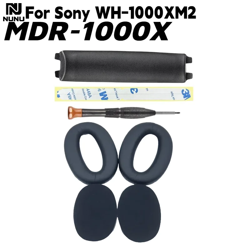 Wymienne nauszniki z pianki memory proteinowej z klamrą/poduszką na pałąk do słuchawek Sony WH-1000XM2/MDR-1000X, części zamienne do naprawy słuchawek — zdjęcie produktu 5