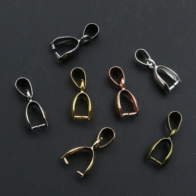 50pcs/lot 5x14mm 6x17mm 8x20mm 7 Colors Pendants Clasps Clips Bails Connectors Charm Beads Necklace Jewelry Making Findings