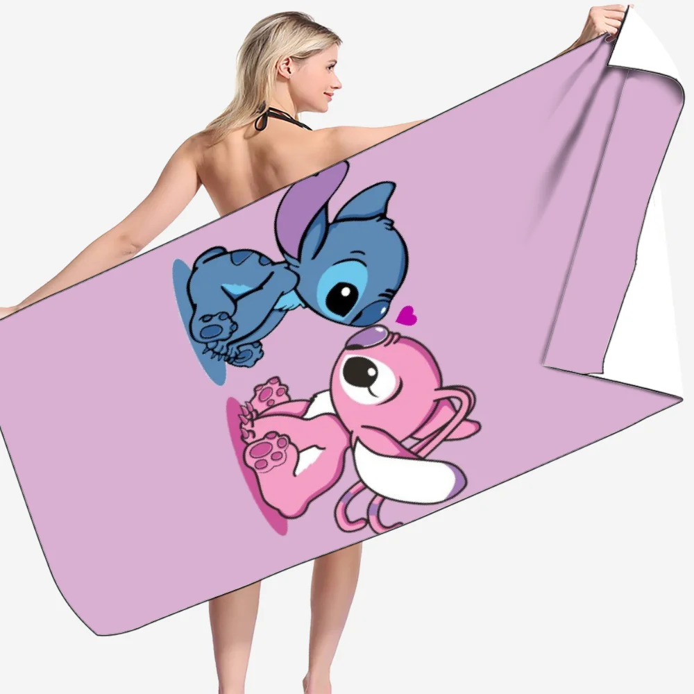 1-częściowy ręcznik plażowy Stitch Cartoon Disney Collection - superchłonny, szybkoschnący, lekki, miękki i ponadwymiarowy ręcznik plażowy z