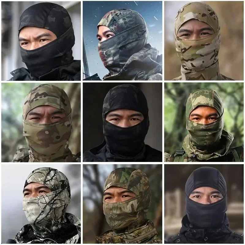 Unisex Multicam Tactical Balaclava Full Face Mask Shield Cycling Hunting Hat Camouflage Masks Hiking Scarf Dustproof Face Cover