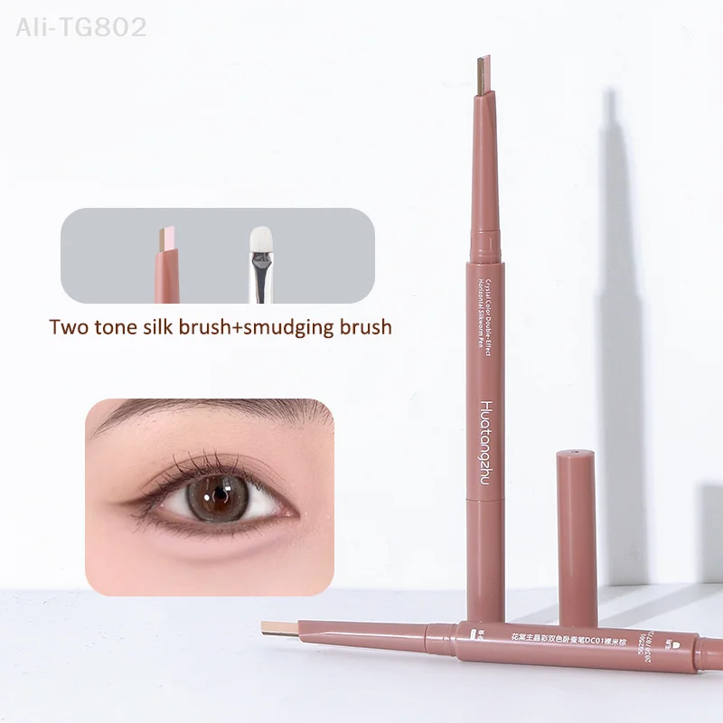 1 Stück Wasserfester Natürlicher Zweifarbiger Seidenraupenstift Unter-Augen-Highlighter Schattenstift Kontur 2-in-1 Augen-Make-up Kosmetik