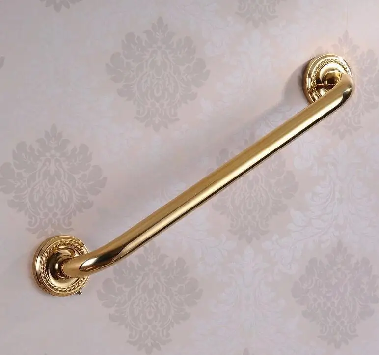 Vidric Gold Brass Bathroom Armrest Bathtub Safety Grab Bar Towel Rack Home Toilet Elderly Child Non Slip Handrail Wall Mounted