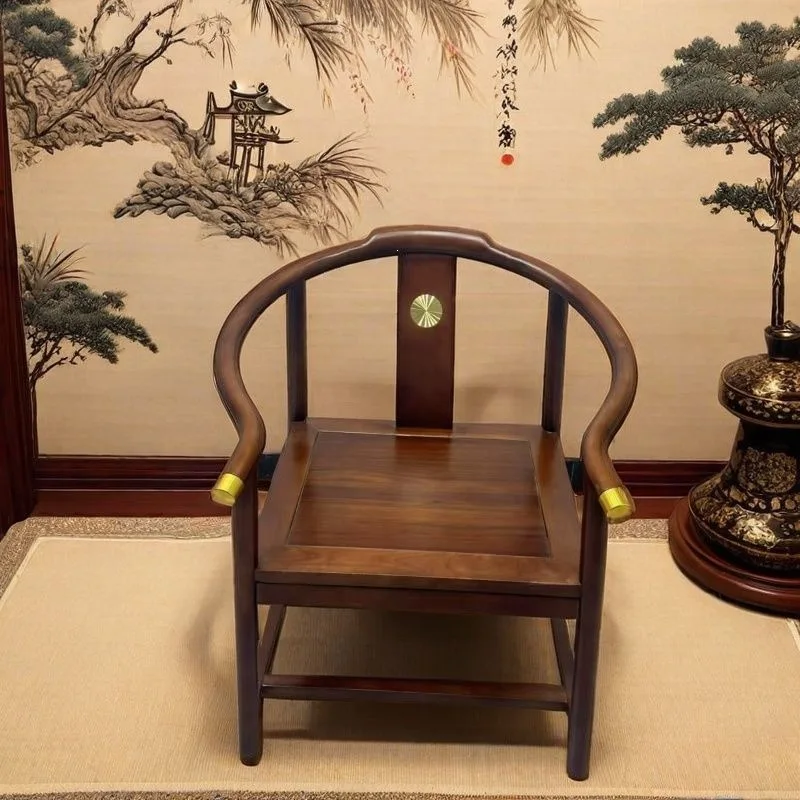 

All solid wood armchair New Chinese hotel tea table Master chair Home living room Armchair Single chair Backrest chair