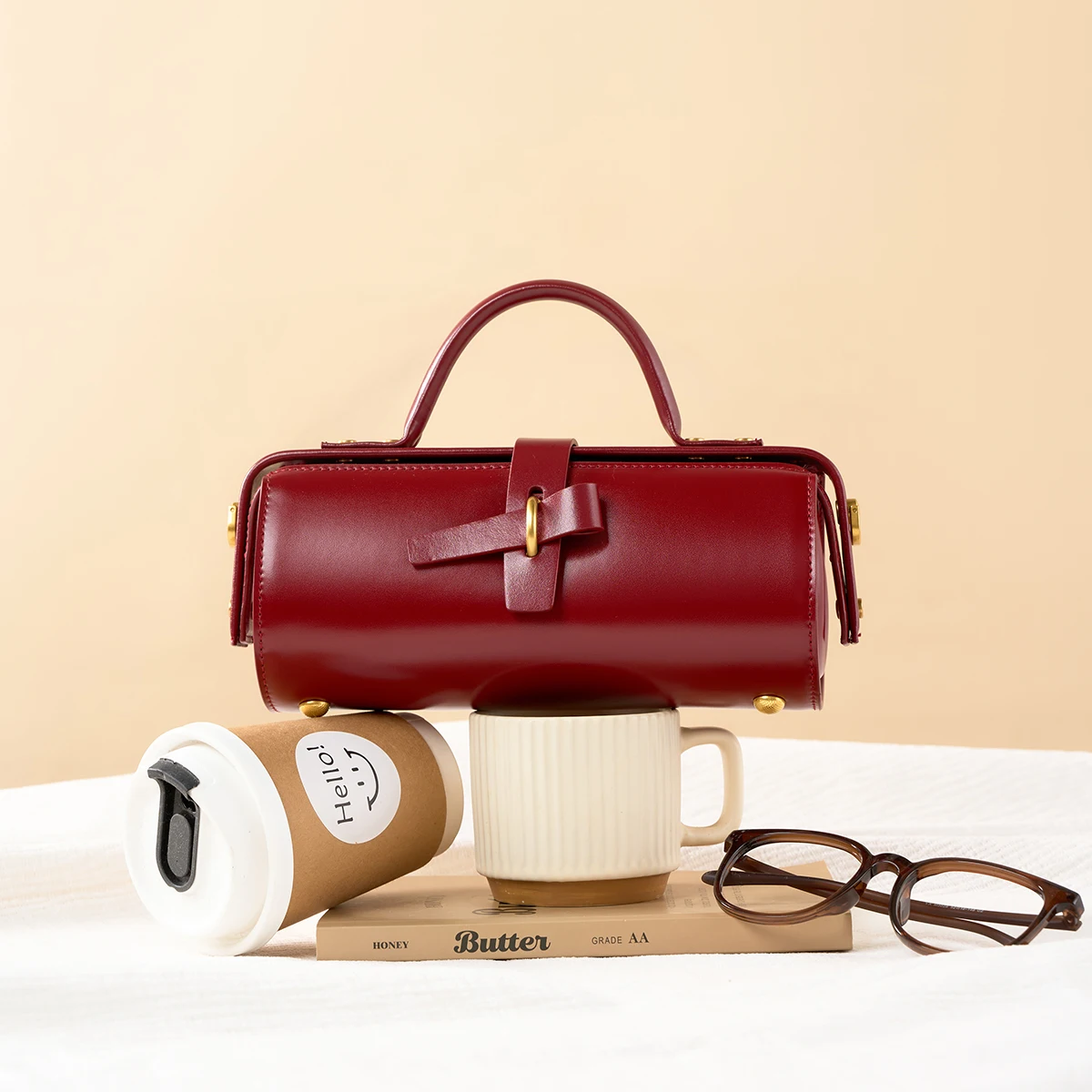Luxury Niche Designer Cylinder Crossbody Bag Multi-way Carry Versatile Box Handbag New Autumn Winter Fashion Purse for Daily Use