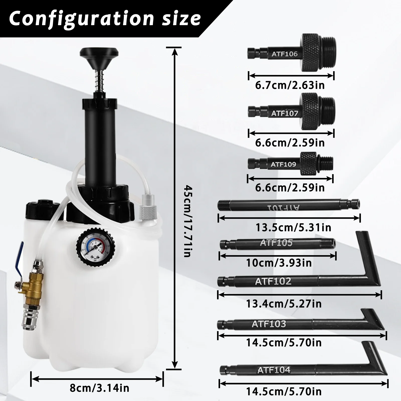 3L manual transmission oil pump system, manual pump with adapter, pneumatic automatic transmission oil pump tool