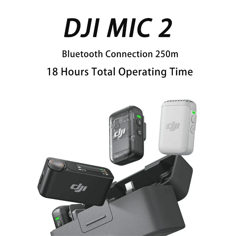 Original DJI MIC 2 Direct Bluetooth Connection 250m (820 ft.) Range 18 Hours Total Operating Time Brand New