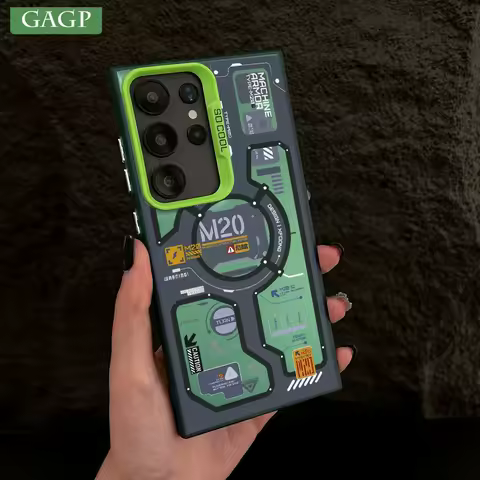 Machinery M20 Circuit Lable Plating Silver Case For Samsung Galaxy S25 S24 S23 Ultra S22 S21 Plus S20 FE Hard PC Shockpoof Cover