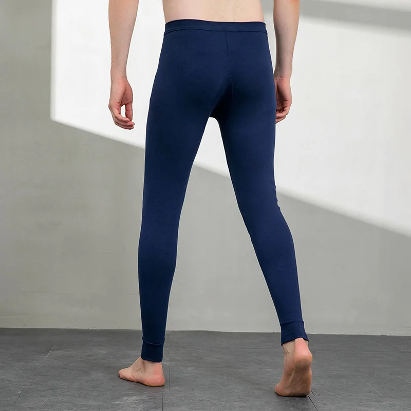 Autumn Winter New Pure Cotton Autumn Pants Slim Fit Men's Thermal Bottom Leggings Middle Thread Pants Cotton Sweater Pants