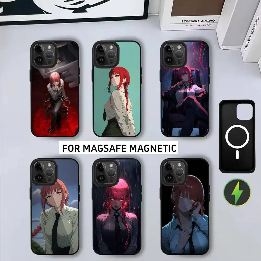 

D-Dominating d-demons M-MakimaES Phone Case For iPhone17,16,15,14,13,12,11 Plus,Pro Magnetic with Magsafe Wireless Charging