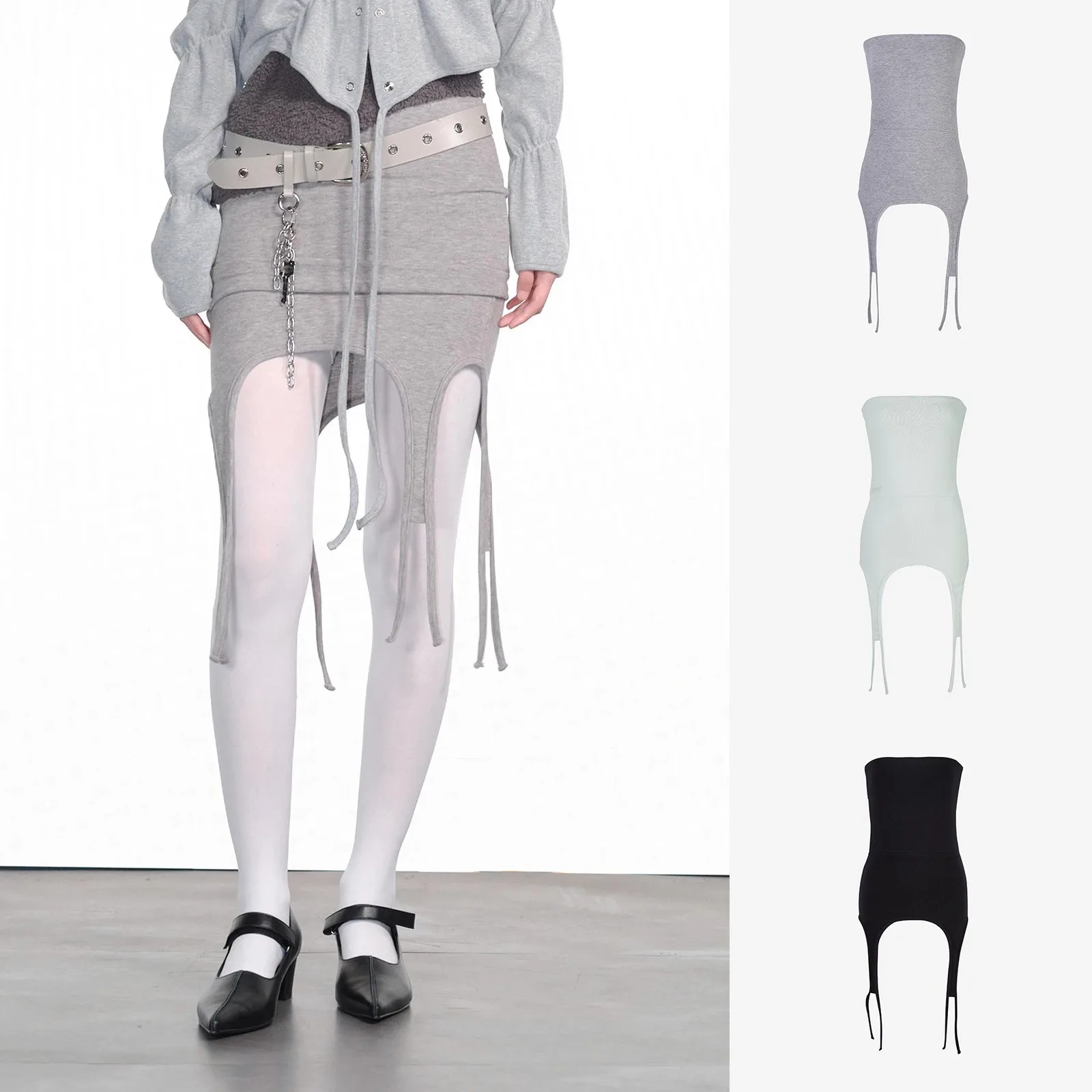 Falda de cintura alta exclusiva, diseño envolvente, corte ajustado, ropa multidireccional, Top de tubo, falda, cinturón decorativo, para ir al trabajo en la oficina