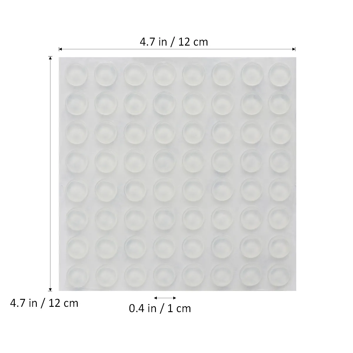 64Pcs Transparent Self Adhesive Door Bumpers Wall Guard Pads 0.4inch Rubber Feet for Furniture Appliances Subwoofer Stereo Noise