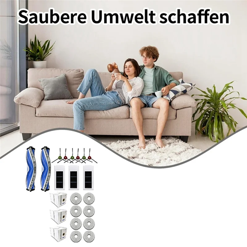 ABRG-Spazzola laterale principale Panno per mop per Ecovacs T30PRO/T30MAX Accessori Filtro sacchetto per la polvere