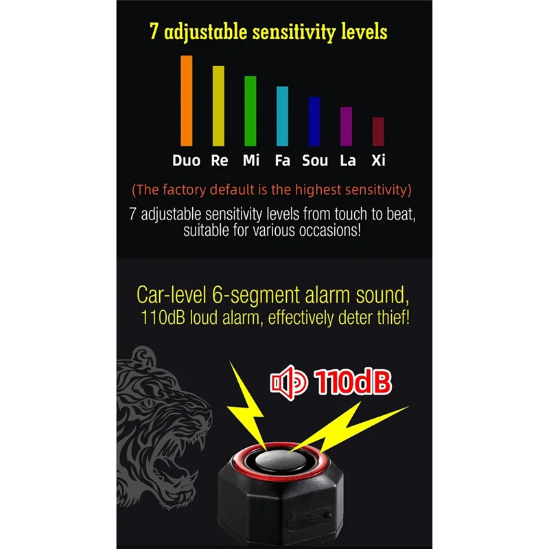 

【НОВЫЙ СПИСОК】Беспроводная велосипедная сигнализация Задний фонарь для велосипеда IP65 Водонепроницаемая противоугонная охранная сигнализация Датчик вибрации движения