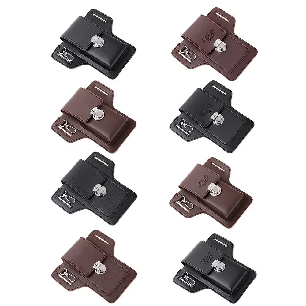 

New Multifunctional Belt Waist Bag Portable PU Card Bag Vintage Leather Bag Travel Casual Phone Bags Outdoor Sports Bag
