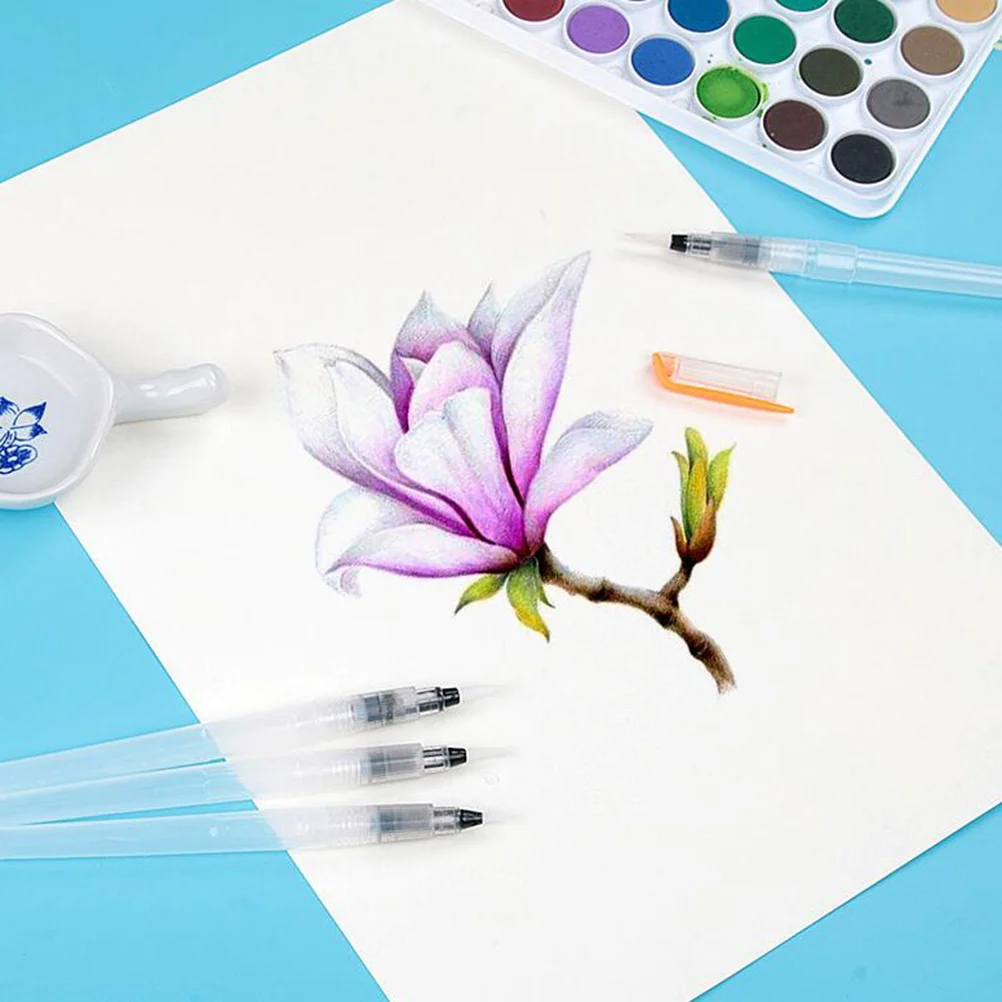 

6Pcs Professional Watercolor Paint Pens Smooth Brush Lightweight Convenient for Travel and Daily Art Creation