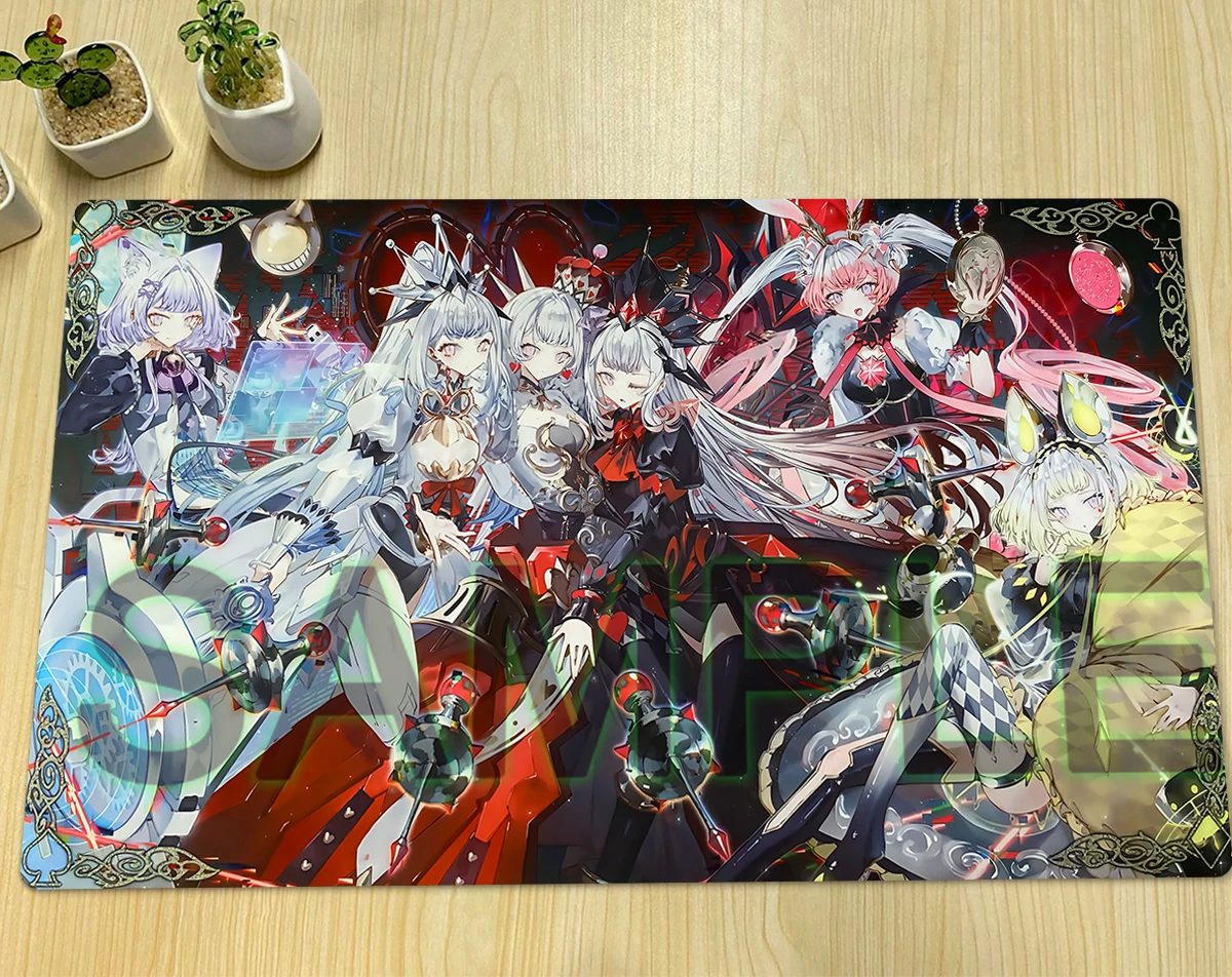 YuGiOh MALICE Q HEARTS OF CRYPTER Playmat Maliss Q Red Ransom White Binder TCG CCG Mat Trading Card Game Pad Mousepad Free Bag