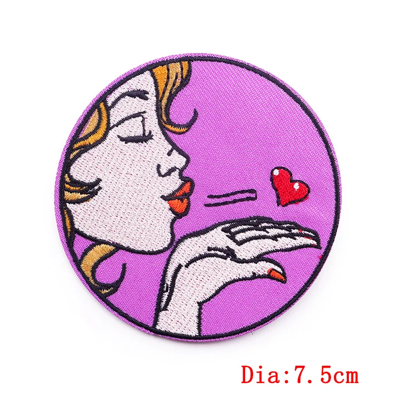 Purple Patch Iron On Patches On Clothes Cartoon Applique Embroidered Patches For Clothing Stickers Badges For Clothes DIY Badges