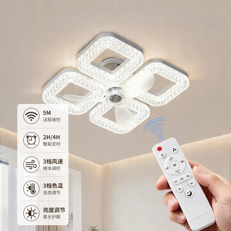 32cm LED Ceiling Fan with Light and Remote Control 48W Dimmable E27 Socket Ceiling Fan for Bedroom Living Room 3 Speed 85-265V