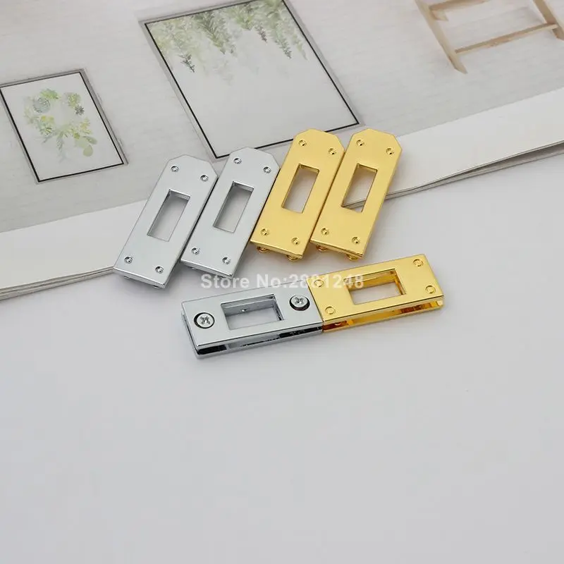 New Rectangle Eyelets Hanger Metal Lock for Bag Hardware Wholesale Fashion a Set of Locks Fitting Woman Handbag Bag Accessories